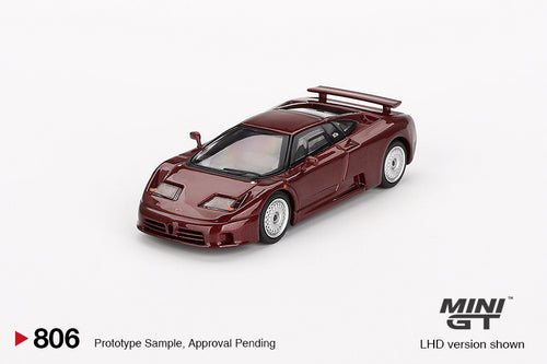Load image into Gallery viewer, Mini GT #806 1:64 Bugatti EB110 GT Dark Red Metallic Model Car
