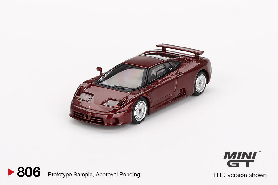 Mini GT #806 1:64 Bugatti EB110 GT Dark Red Metallic Model Car