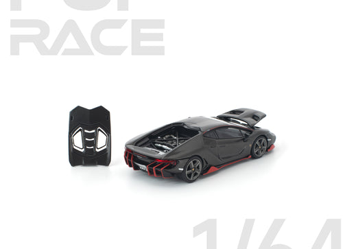 Load image into Gallery viewer, (Pre-order) POPRACE 1/64 LAMBORGHINI CENTENARIO CARBON/RED #PR640436 Model Car
