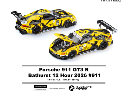 Load image into Gallery viewer, (Pre-order) Trends Hobby 1/64 #241084(G) Porsche 911 GT3 R - B12H 2026 #911
