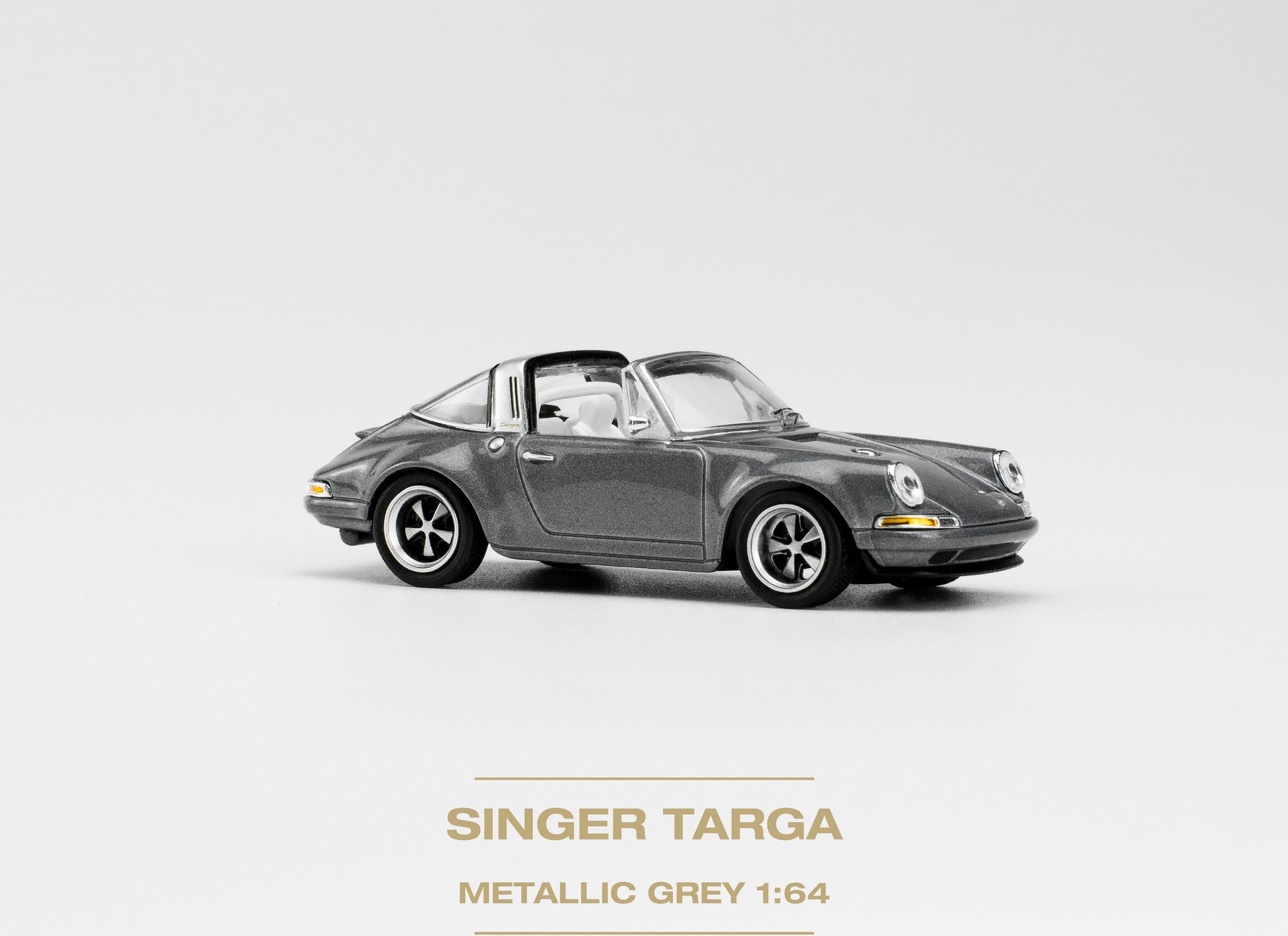 POPRACE 1/64 SINGER TARGA METALLIC GREY Diecaset Model Car
