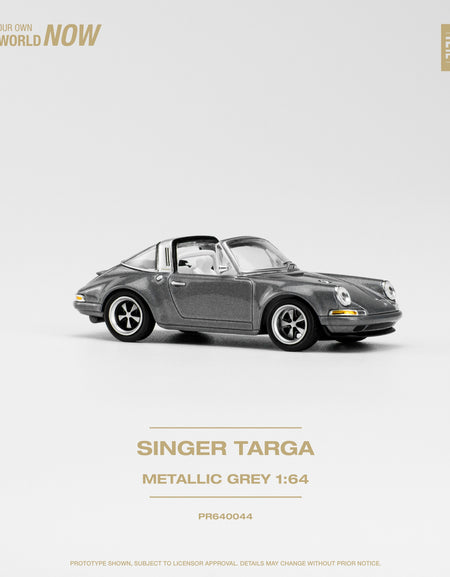 POPRACE 1/64 SINGER TARGA METALLIC GREY Diecaset Model Car