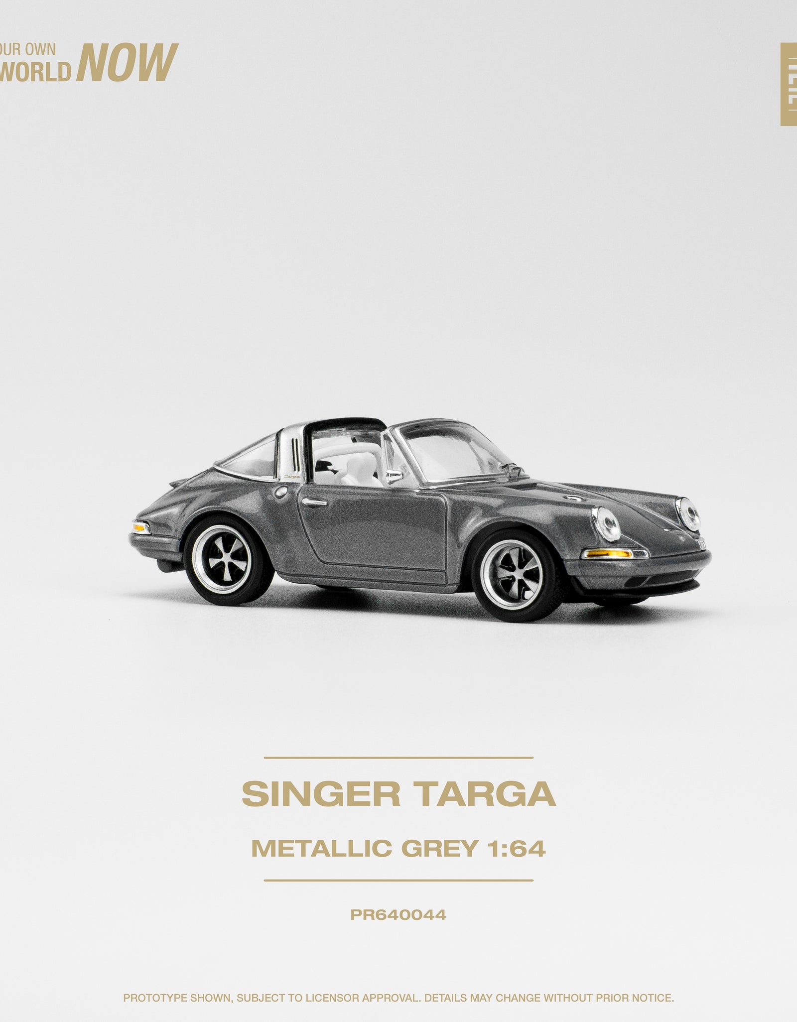POPRACE 1/64 SINGER TARGA METALLIC GREY Diecaset Model Car
