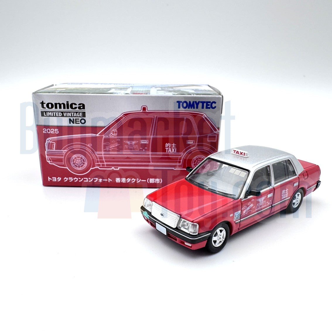 Takara Tomy Tomytec Limited Vintage NEO Toyota Crown Comfort HK Taxi Red