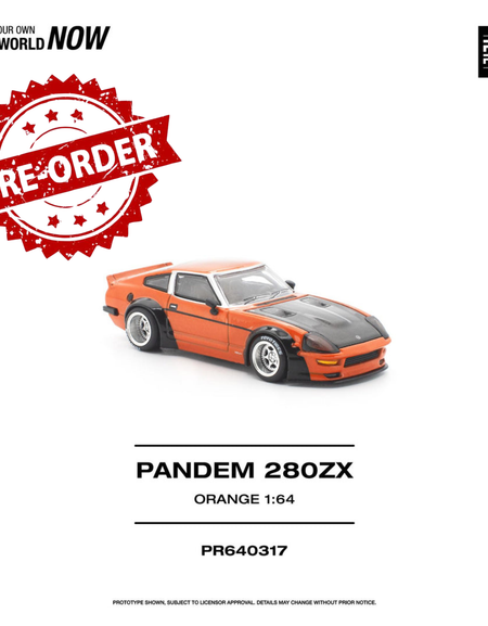 (Pre-order) POP RACE 1/64 PANDEM 280ZX ORANGE Diecast Model Car #PR640317