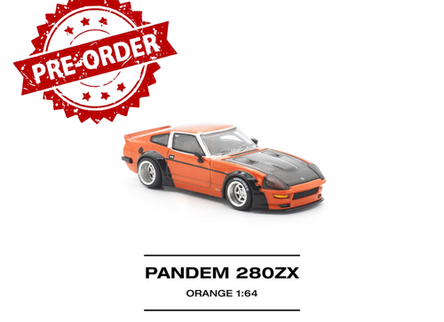 Load image into Gallery viewer, (Pre-order) POP RACE 1/64 PANDEM 280ZX ORANGE Diecast Model Car #PR640317
