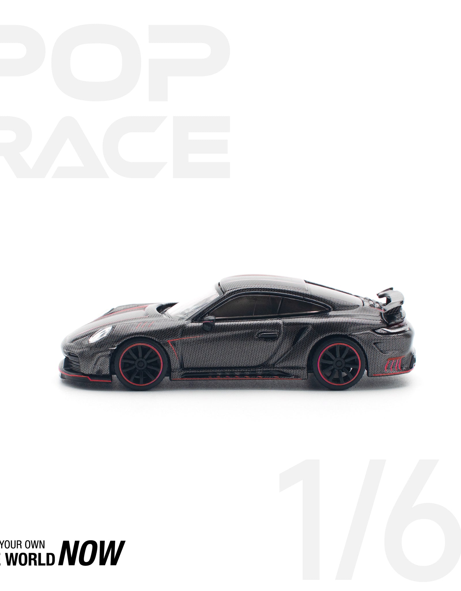 POPRACE 1/64 992 STINGER GTR CARBON EDITION - REDLINE Model Car