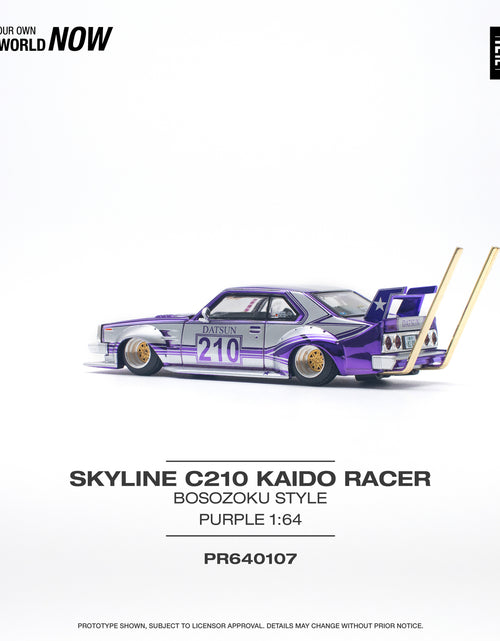 Load image into Gallery viewer, POPRACE 1/64 Skyline C210 Kaido Racer (Bosozoku Style) Purple
