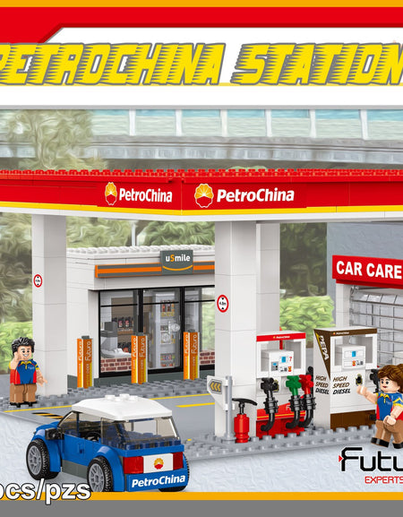 Royal Toys City Story RTS8 China Petroleum Gas Station Building Block 538pc