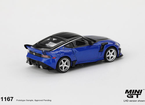 Load image into Gallery viewer, MINI GT #1167 Nissan Z VeilSide FFZ400 Seiran Blue LHD Model Car
