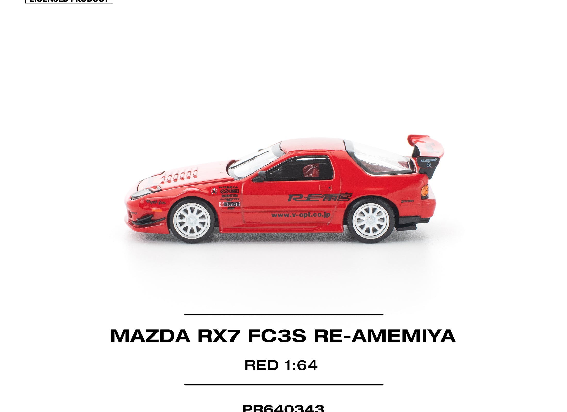 (Pre-order) POPRACE 1/64 MAZDA RX7 FC3S RE-AMEMIYA RED Diecast Model Car