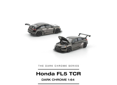 Load image into Gallery viewer, (Pre-order) POP RACE 1/64 HONDA CIVIC FL5 TCR DARK CHROME Diecast Model Car

