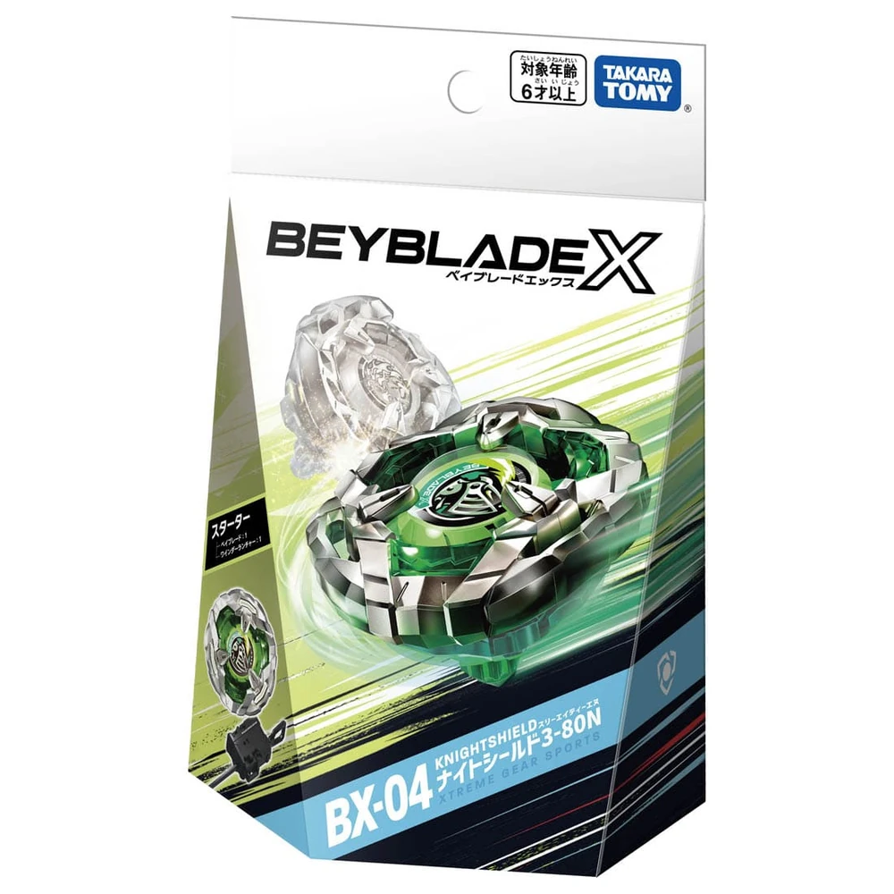 Takara Tomy Beyblade X Starter BX-04 Knight Shield 3-80N