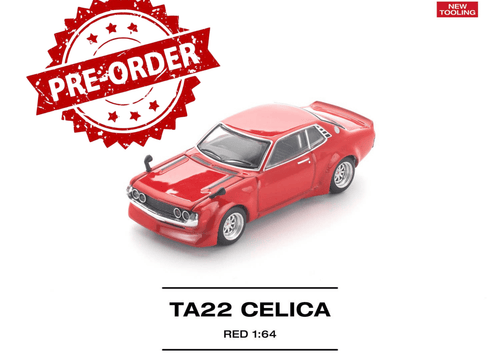 Load image into Gallery viewer, (Pre-order) POP RACE 1/64 TA22 CELICA RED Diecast Model Car #PR640482
