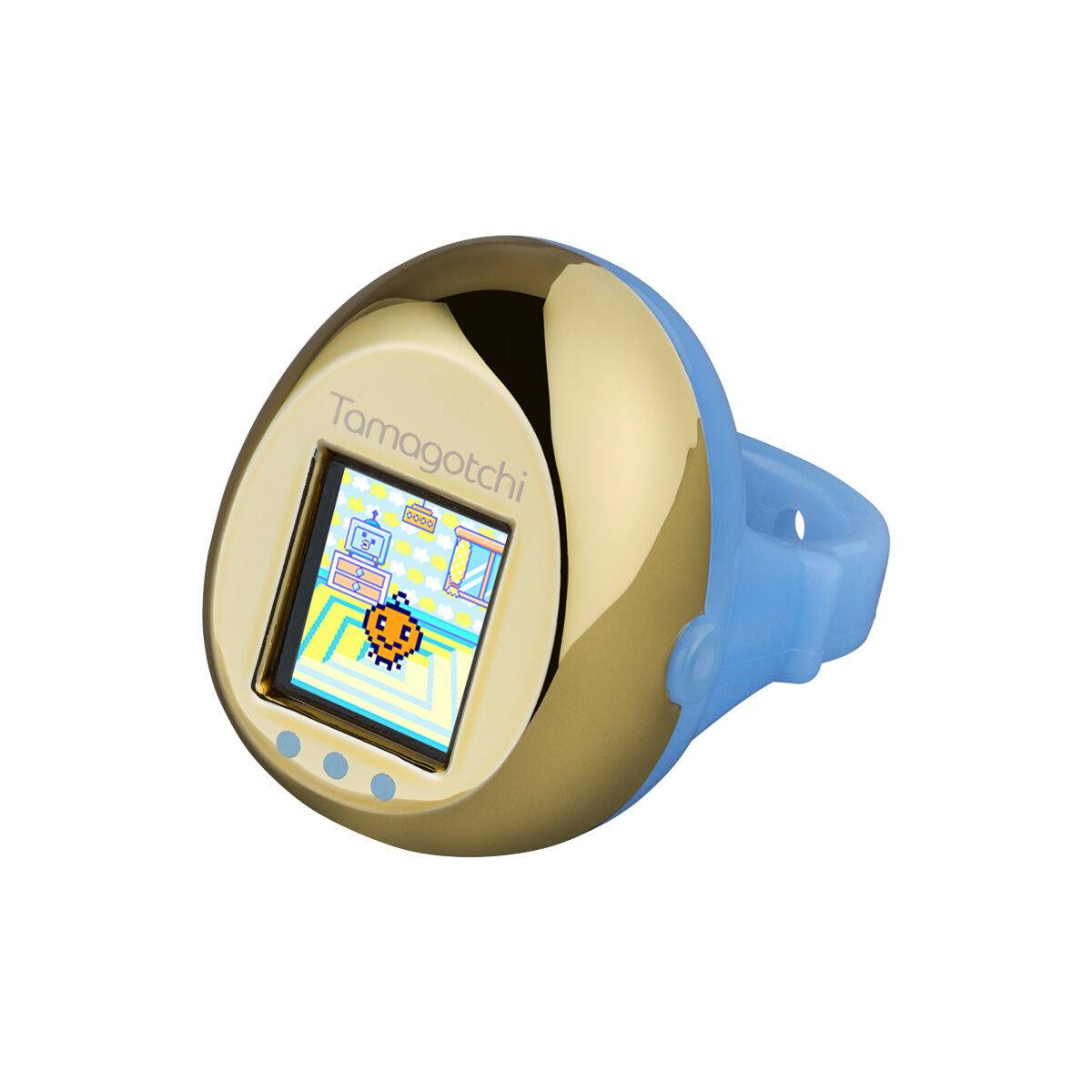 (Pre-order) Bandai Tamagotchi ring - Blue & Metallic Gold Digital Pet Toy