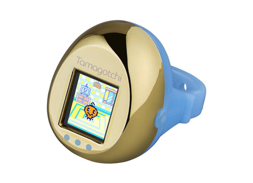 Load image into Gallery viewer, (Pre-order) Bandai Tamagotchi ring - Blue &amp; Metallic Gold Digital Pet Toy
