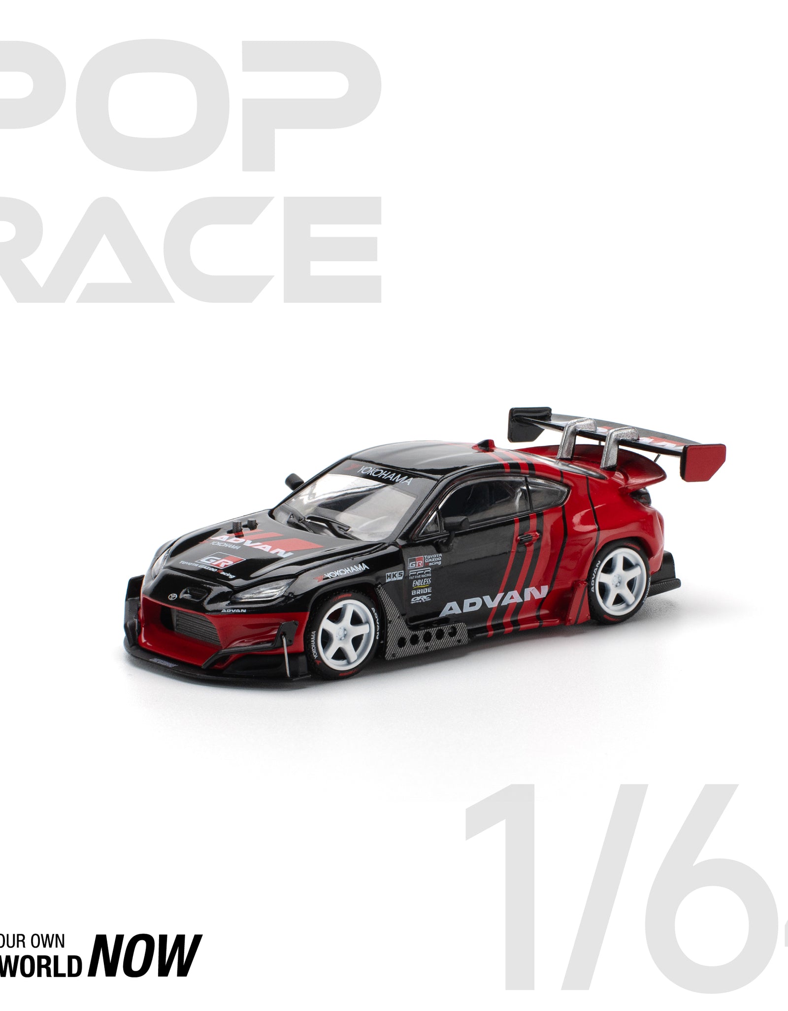 POPRACE 1/64 PANDEM GR86 - ADVAN Diecast Model Car