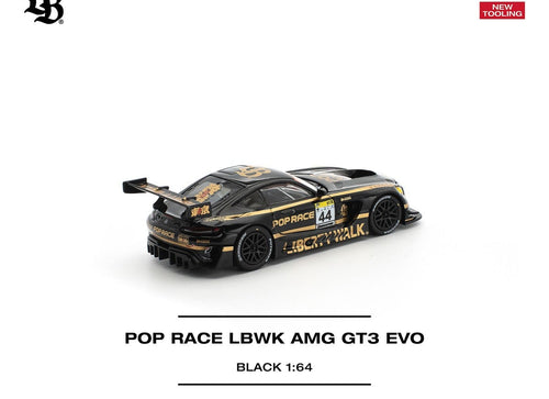 Load image into Gallery viewer, (Pre-order) POPRACE 1/64 - LBWK AMG GT3 EVO - BLACK Diecast Model Car
