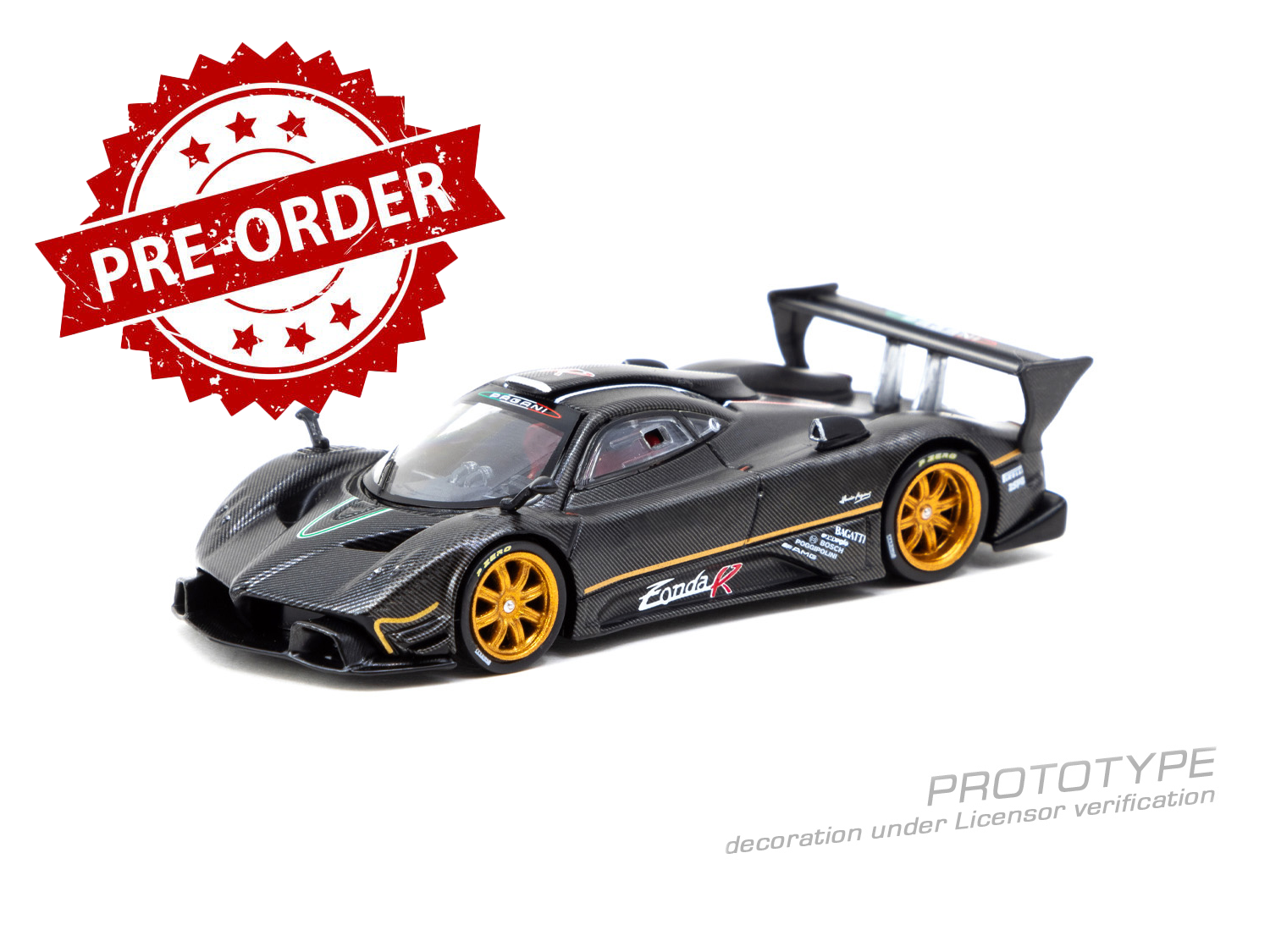 (Pre-order) Tarmac Works 1/64 Pagani Zonda R Matte Exposed Carbon Fiber Model