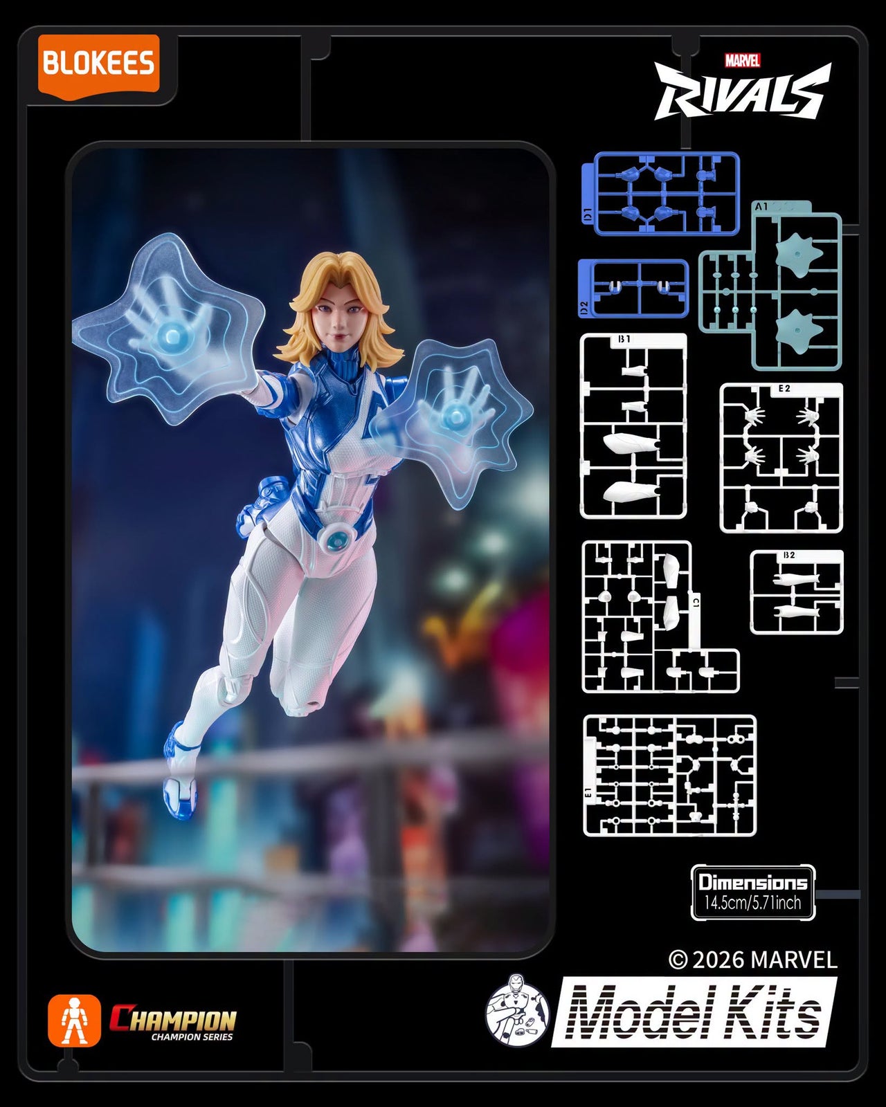 Blokees Marvel Rivals Champion Class Invisible Woman Model Kits Action Figure
