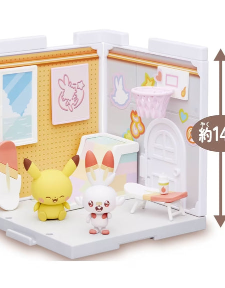 Takara Tomy Pokemon PokePiece House Studio Scorbunny & Pikachu set