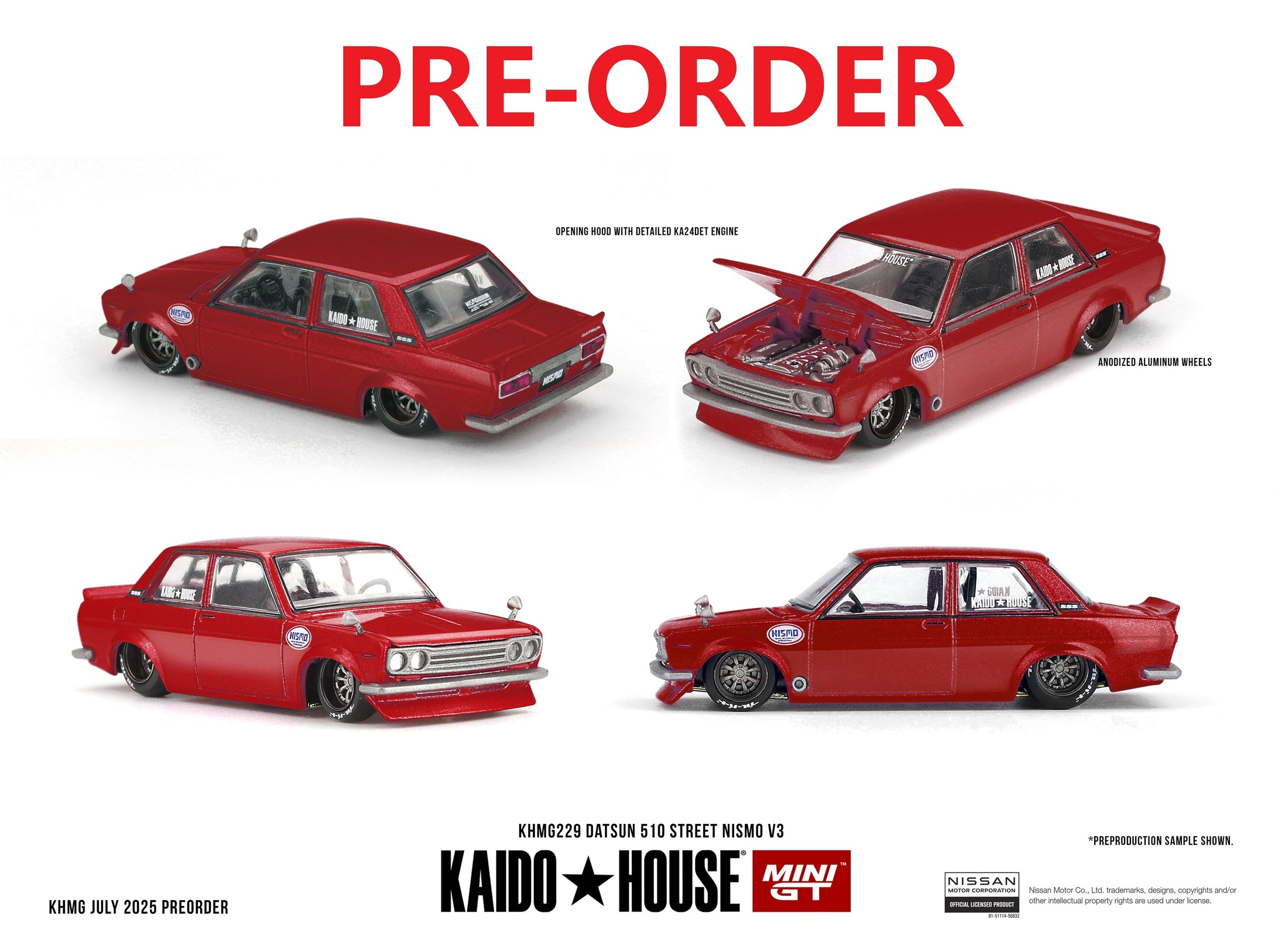 (Pre-order) Kaidohouse x MINI GT Datsun 510 Street Nismo V3 Die-cast Model Car