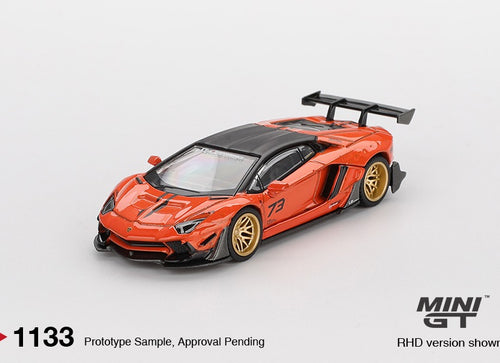 Load image into Gallery viewer, (Pre-order) Mini GT #1033 LB WORKS Lamborghini Aventador Limited Edition Orange
