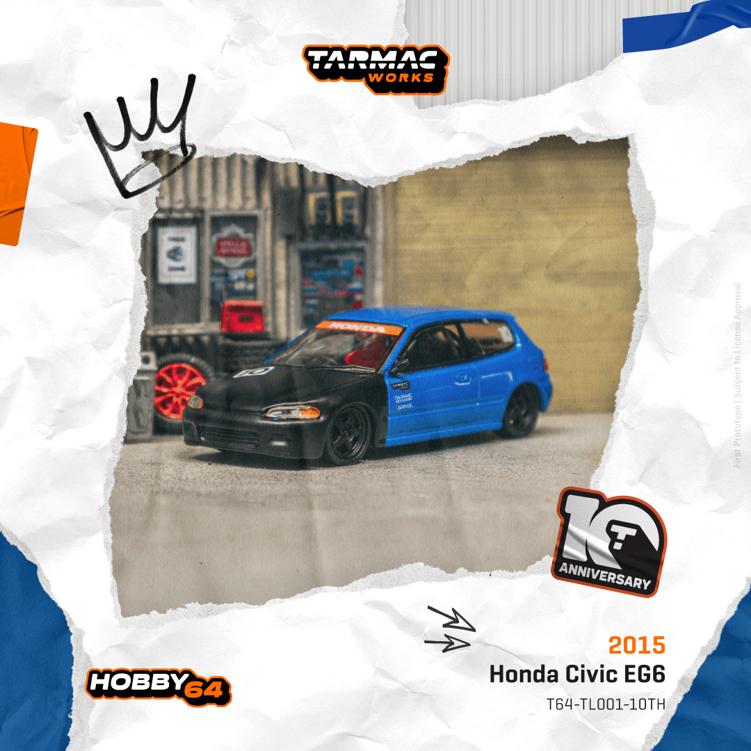 Tarmac Works Honda Civic EG6 Tarmac Works 10th Anniversary Model Car
