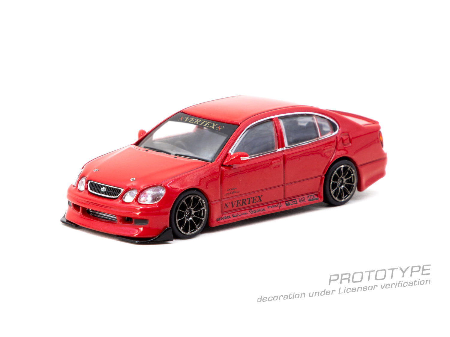 (Pre-order) Tarmac Works 1/64 VERTEX Toyota Aristo JZS161 Red Car+Card Combo Set