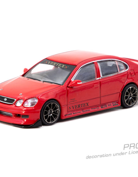(Pre-order) Tarmac Works 1/64 VERTEX Toyota Aristo JZS161 Red Car+Card Combo Set