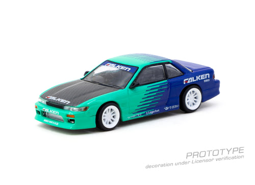Load image into Gallery viewer, Tarmac Works 1/64 VERTEX Nissan Silvia (S13) Falken Model Car
