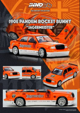Load image into Gallery viewer, INNO64 1/64 PANDEM ROCKET BUNNY 190E JAGERMEISTER Diecast Model Car
