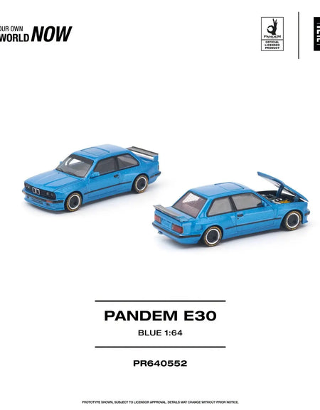 (Pre-order) POPRACE 1/64 - PANDEM E30 BLUE Opening Front Hood Detailed Engine