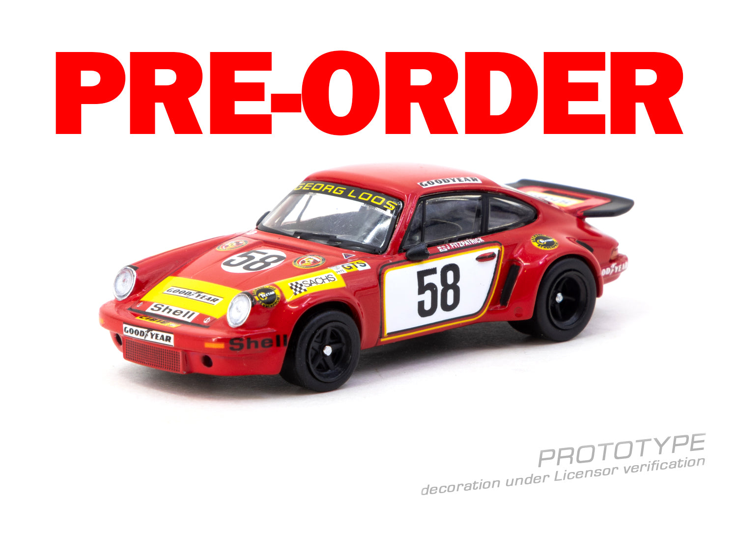 (Pre-order) Tarmac Works 1/64 Porsche 911 Carrera RSR 3.0 24h Le Mans 1975 #58