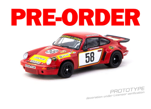 Load image into Gallery viewer, (Pre-order) Tarmac Works 1/64 Porsche 911 Carrera RSR 3.0 24h Le Mans 1975 #58
