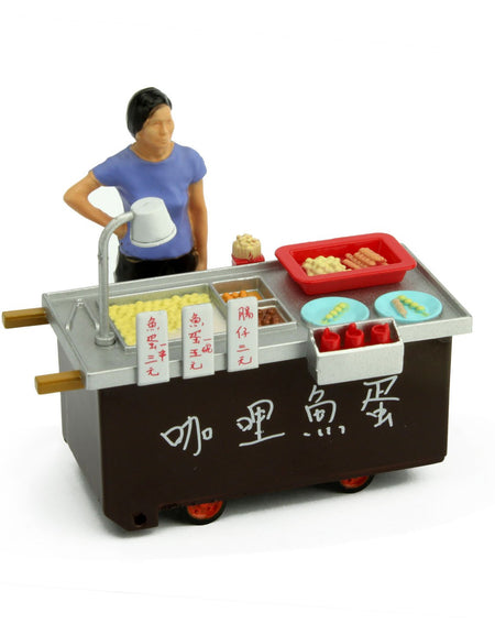 TINY Hong Kong City HK 1/35 Curry Fish Ball cartful Diecast Color painted Figure