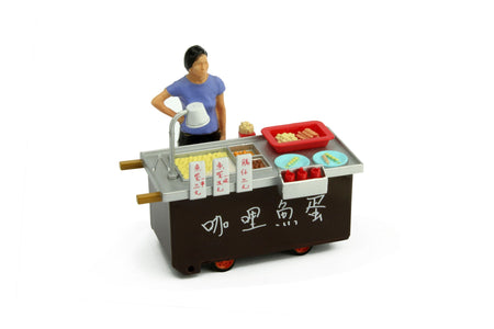 TINY Hong Kong City HK 1/35 Curry Fish Ball cartful Diecast Color painted Figure