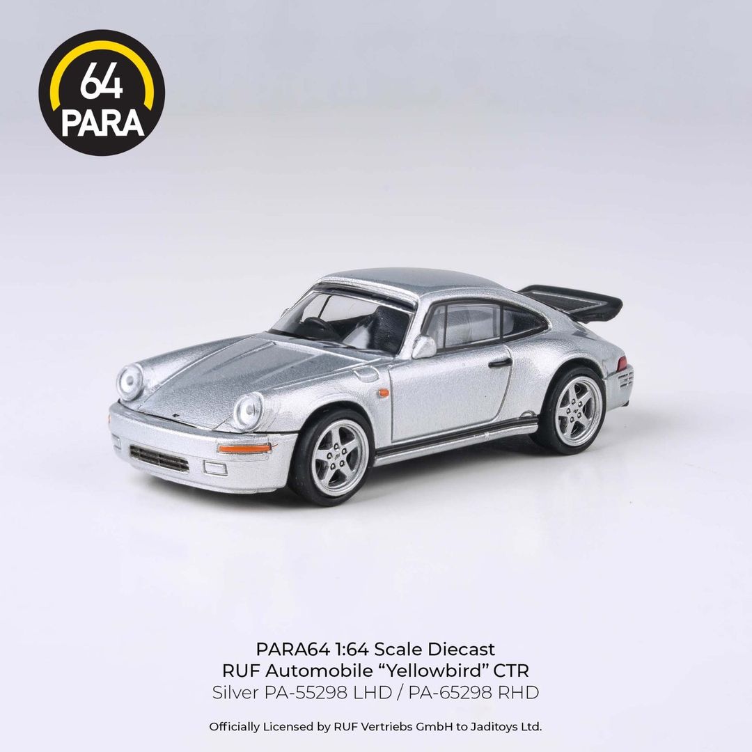 PARA64 1/64 1987 RUF CTR Yellowbird Silver RHD Diecast Model Car