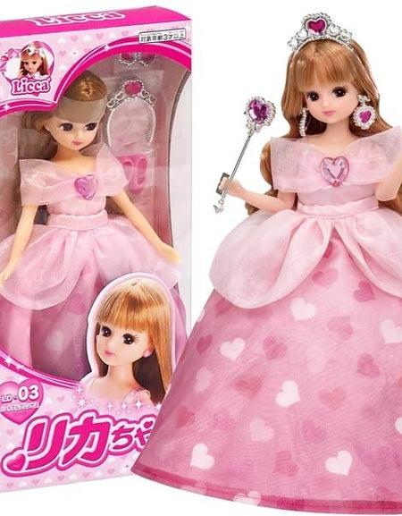 Takara Tomy Licca Chan Doll Set -  LD-03 Heartful Princess w/ Dress Set