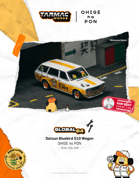 Tarmac Works 1/64 Datsun Bluebird 510 Wagon  OHIGE no PON Model Car