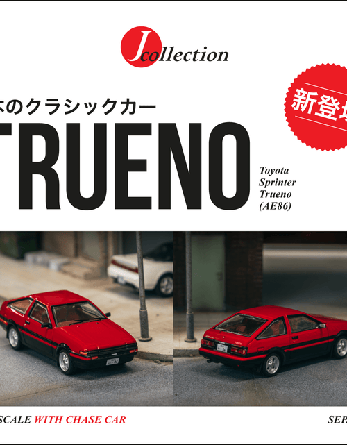Load image into Gallery viewer, Tarmac Works 1/64 Toyota Sprinter Trueno (AE86) Red/Black Model Car
