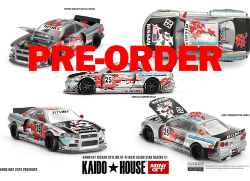 Load image into Gallery viewer, (Pre-order) KaidoHouse X Mini GT Nissan Skyline GT-R (R34) Kaido Star Racing V1
