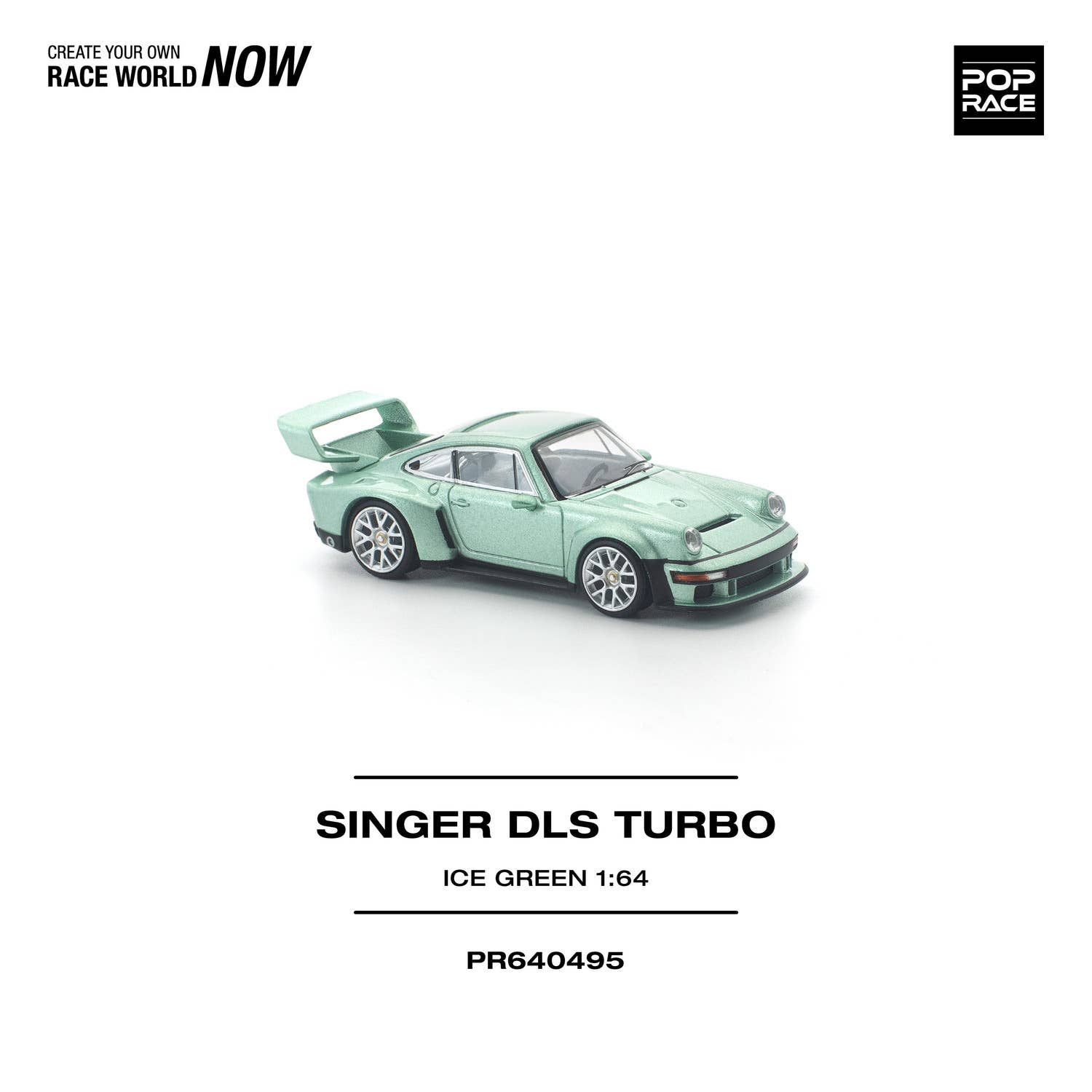(Pre-order) POP RACE 1/64 SINGER DLS TURBO ICE GREEN Diecast Model Car #PR640495