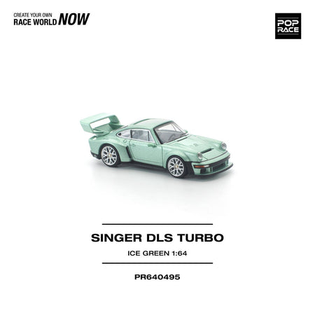 (Pre-order) POP RACE 1/64 SINGER DLS TURBO ICE GREEN Diecast Model Car #PR640495