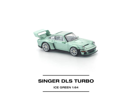 Load image into Gallery viewer, (Pre-order) POP RACE 1/64 SINGER DLS TURBO ICE GREEN Diecast Model Car #PR640495
