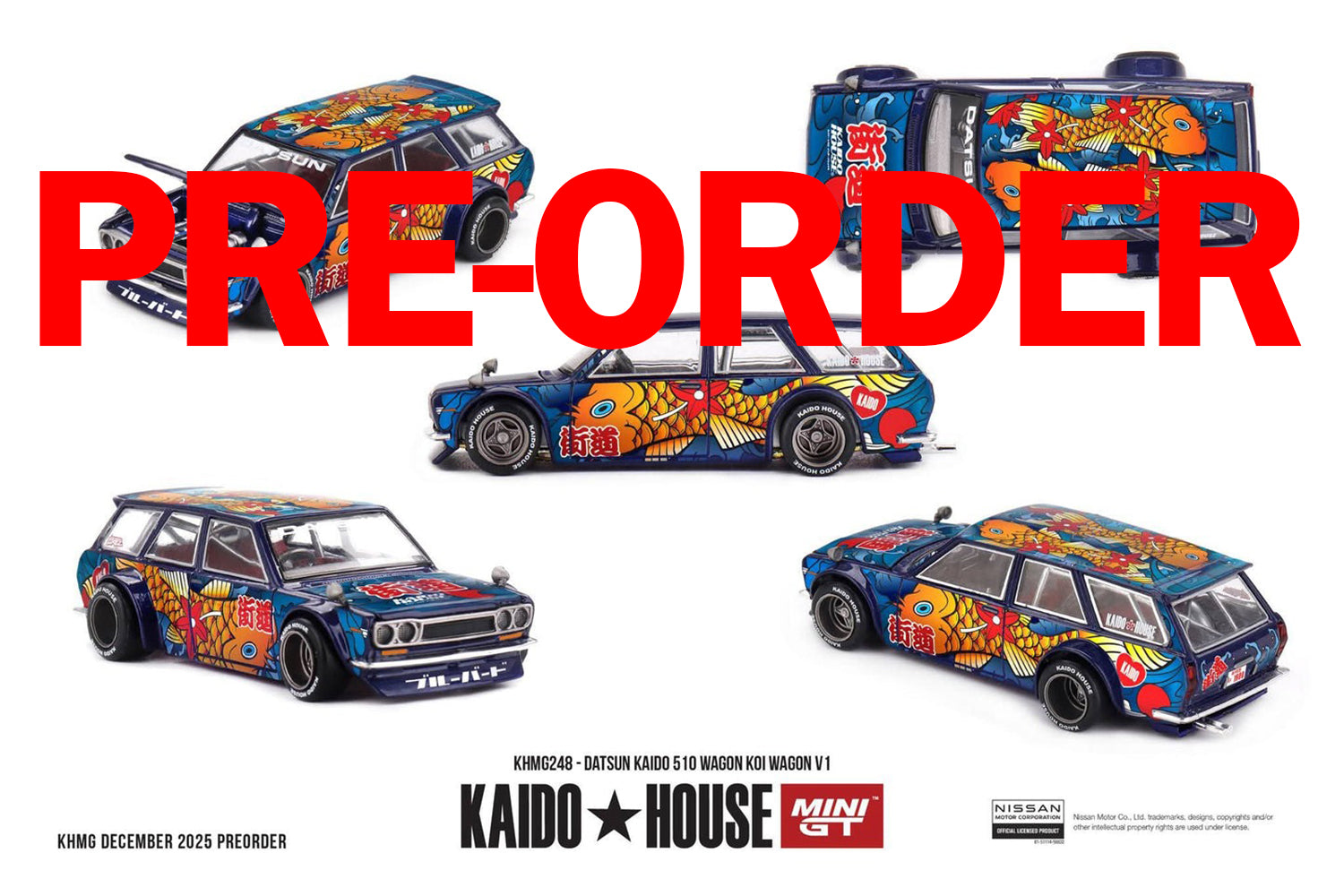 (Pre-order) Kaido House X Mini GT Datsun KAIDO 510 Wagon  Koi Wagon V1 #KHMG248