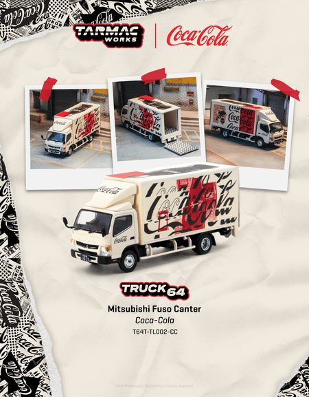 Tarmac Works 1/64 Mitsubishi Fuso Canter COCA- COLA Model Car