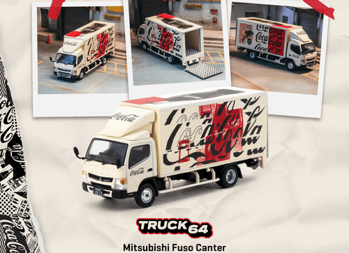 Load image into Gallery viewer, (Pre-order) Tarmac Works 1/64 Mitsubishi Fuso Canter COCA- COLA Model Car
