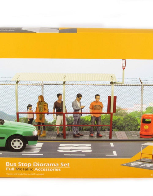 Load image into Gallery viewer, TINY Hong Kong City 1/18 S5 Bus Stop Diorama Set Full Metallic Accessories

