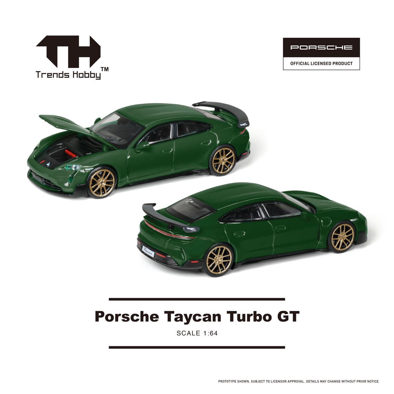 (Pre-order) Trends Hobby Diecast 1/64 Porsche Taycan Turbo GT (Green) #241087C
